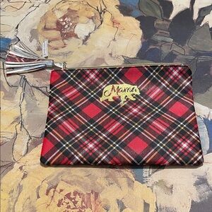 Simply Southern Red and Black Plaid Pouch with Tassel